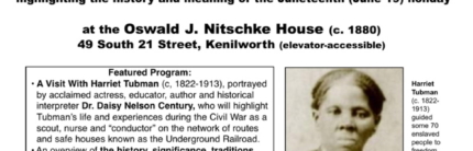 Juneteenth Celebration at Nitschke House to Feature ‘A Visit With Harriet Tubman’